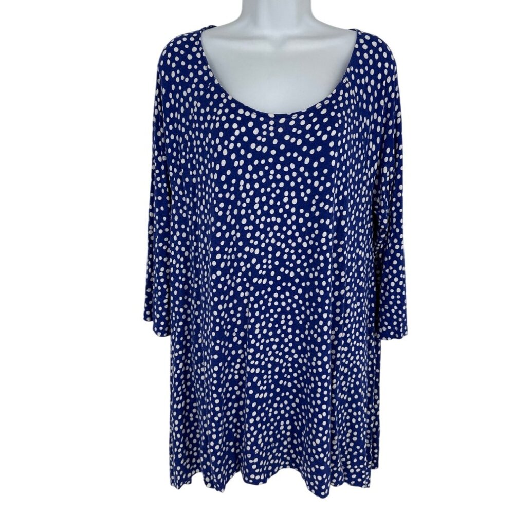 Chicos Womens 3/4 Sleeves Scoop Neck Lightweight Fabric Tunic Size 3 US XL